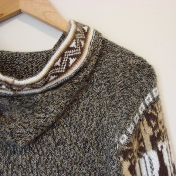 Kactus Artesanias Alpaca Hoodie Sweater Peru Aztec Fringe Soft Pullover Medium - Picture 13 of 15